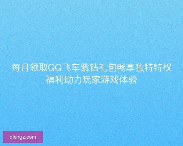 每月领取QQ飞车紫钻礼包畅享独特特权福利助力玩家游戏体验